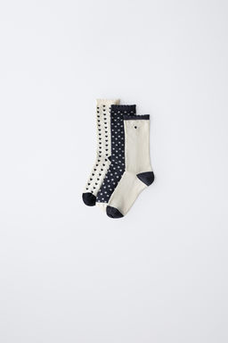 3-PACK OF HEART AND POLKA DOT SOCKS