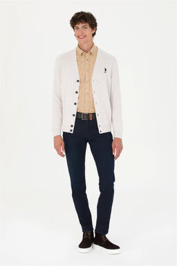 U. S. Polo Assn Мужской базовый трикотажный кардиган Stone Melange - U.s. polo assn фото 4