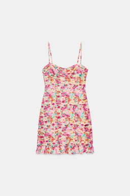 VESTIDO MINI DRAPEADO ESTAMPADO FLORAL / Multicolor - Zara фото 3