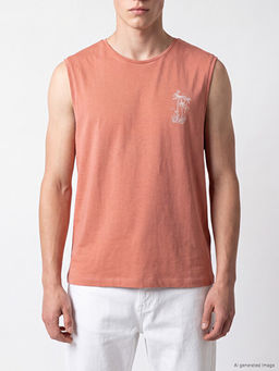 Bisiklet Yaka Bask?l? Erkek Kolsuz Ti??rt - Waikiki фото 3