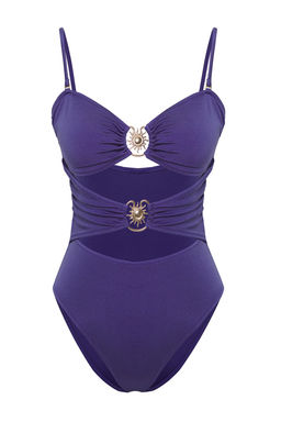 TRENDYOLMILLA Indigo Mavi Straplez Gunes Aksesuarl? Premium Cut Out/Pencereli Regular Mayo TBESS25MA00045  фото 6