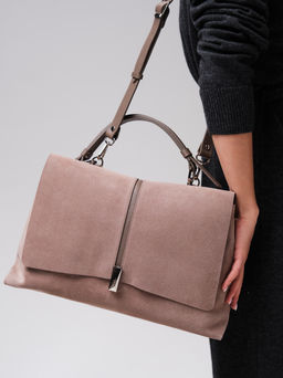 Замшевая сумка сэтчел Colette DBR 31349 капучино  фото 2