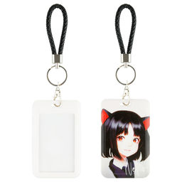 Бейдж MESHU "Neko" 110*70 мм вертикальный, карабин с петлей, 2D печать (MS_54235)