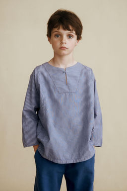 CAMISA CUELLO MAO CREATED BY CARAMEL LONDON X ZARA / Azulado  фото 6