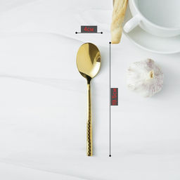 Ложка столовая из нержавеющей стали Magistro Kolos, длина 19,5 см, цвет золотой  фото 3