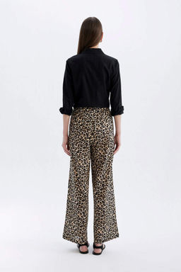 Широкие брюки с карманами и высокой талией, длинные широкие брюки из вуали - Defacto фото 6