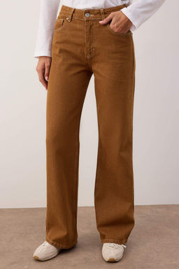 Bordo Yuksek Bel Vintage Y?kama Ozel Renk Denim Wide Leg/Genis Paca Jeans TWOAW26JE00110 - Trendyolmilla фото 11