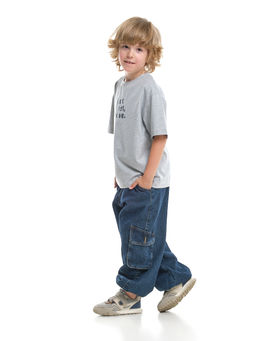 Джинсы карго 33-7655 синий - Mini maxi фото 29