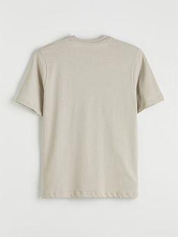 Bisiklet Yaka Bask?l? Penye Erkek Ti??rt