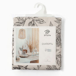 Скатерть «Этель» Black flowers, 149×110 см, 100% хлопок, саржа 190 г/м²