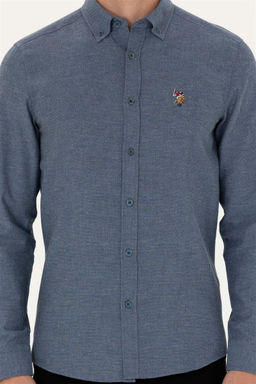 Мужская базовая рубашка цвета индиго с длинным рукавом Неожиданная скидка в корзине - U.s. polo assn фото 6