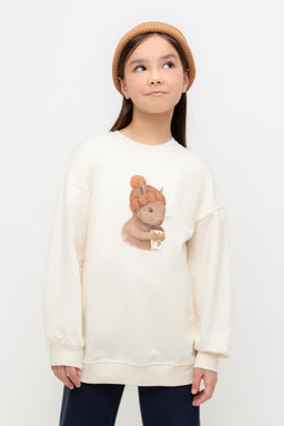 КР 302670-1/молочный джемпер (свитшот) для дев
