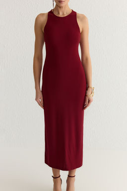 Bordo Vucuda Oturan S?rt Aksesuar Detayl? Orme S?k Abiye Gece Mezuniyet Elbisesi TPRSS25EL00001 - Trendyolmilla фото 4