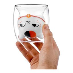 Стакан стеклянный Walmer Red Cat с двойными стенками, 0.24 л, цвет прозрачный  фото 3