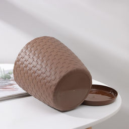 Цена за 2 шт. Горшок для цветов с поддоном «Ротанг», 3 л, d=17 см, h=17 см, коричневый