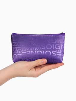Цена за 2 шт. Косметичка-пенал на молнии, маленькая, с рисунком Буквы, фиолетовая - Simaland фото 3