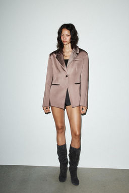 SATIN BLAZER WITH BACK VENTS