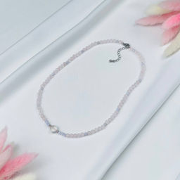 Колье из Розового кварца и Голубого агата 45 см +