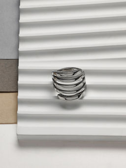 Кольцо металл Тренд пять линий, цвет серебро, размер 16 - Qf фото 7