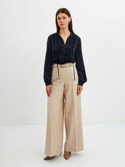 Блузка с рюшами OD-976-2 т.синий