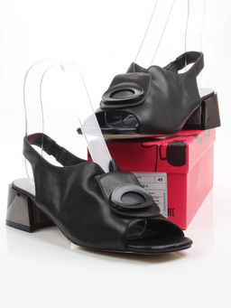 08-XL660-1 BLACK Босоножки женские (натуральная кожа)