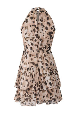 Vizon Cicekli Etegi Belden Ac?lan Kusakl? K?sa / Mini Dokuma Elbise TWOSS23EL02056