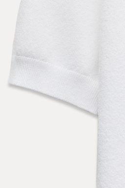 BASIC PLAIN KNIT TOP WITH SHORT SLEEVES - Zara фото 20