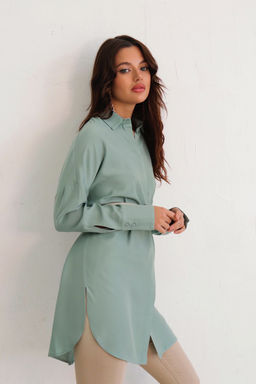 Базовая удлинённая рубашка свободного силуэта - Martichelli фото 51