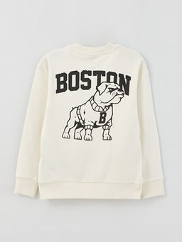 Rahat Kal?p Bisiklet Yaka Bask?l? Erkek ?ocuk Sweatshirt - Waikiki фото 2