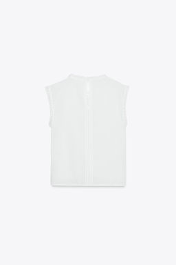 ZW COLLECTION LADDER STITCH SLEEVELESS BLOUSE - Zara фото 15