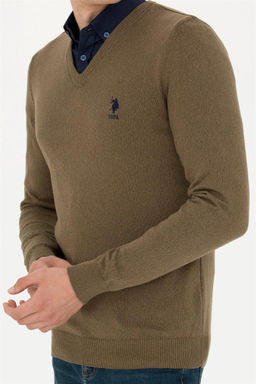 Мужской свитер цвета хаки - U.s. polo assn фото 6