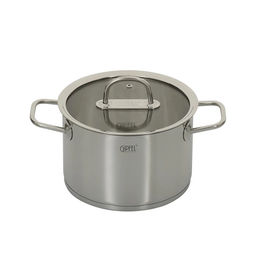 2700 GIPFEL Кастрюля CAPELLA 3,7л/20х13см, нержавеющая сталь 18/10, стеклянная крышка. Толщина: 0,6