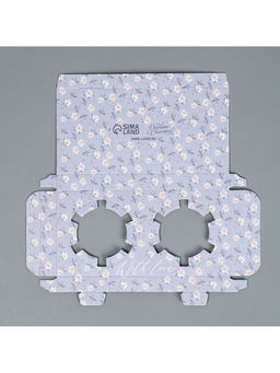 Цена за 5 шт. Коробка для капкейка, кондитерская упаковка, 2 ячейки «Паттерн», 16×8×11.5 см