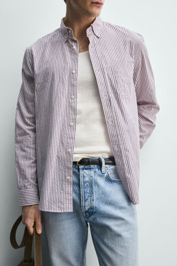 CAMISA REGULAR FIT RAYAS / Rosa / Blanco - Zara фото 6