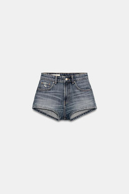 SHORTS MINI DENIM TRF CURVED TIRO ALTO / Azul - Zara фото 7