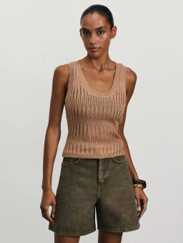 Майка ажурной вязки из вискозы / Zarina  фото 6