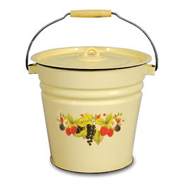 Ведро эмал. 12л с крышкой с рис. (г. Череповец) (1с28)