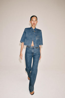 BLAZER DENIM CROPPED ZW COLLECTION / Azul