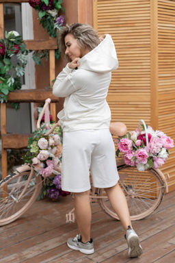 Шорты - бермуды из футера 2х-нитки Экрю (М-807) - Лиза фото 4