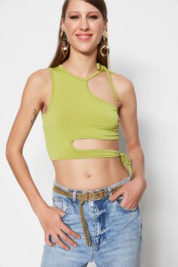 Yag Yesil Crop Orme Pencere/Cut Out Detayl? Bluz TPRSS23BZ00026 - Trendyolmilla фото 2