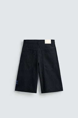 CHAMPION ® X ZARA STRIPED BAGGY FIT BERMUDA SHORTS  фото 8