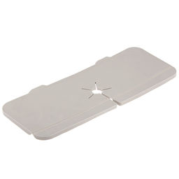 Коврик-оргнайзер силиконовый для раковины на кран/смеситель 37,5х14х0,8см, цвета в ассортименте: серый, оранжевый, в п/эт пакете (Китай) - Домашняя мода фото 9