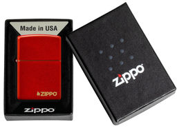 Зажигалка ZIPPO Логотип с металлизированным красным покрытием | Logo Metallic Red 49475ZL  фото 9