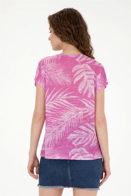 Женская фиолетовая футболка с круглым вырезом - U.s. polo assn фото 5