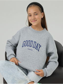 Свитшот Начес Эвердэй Серый Меланж Девочка - София фото 8