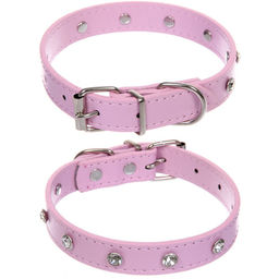 Цена за 3 шт. Ошейник для собак и кошек со стразами "На стиле", цвет пудровый, 2см, размер S, 28*30см (лейбл)