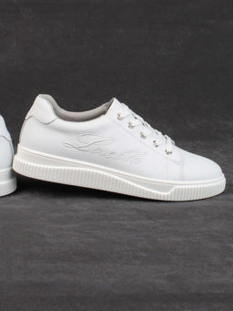 05-PDD165-1 WHITE/GRAY Кроссовки женские (натуральная кожа)