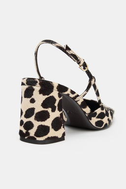 ANIMAL PRINT LEATHER SLINGBACK SHOES - Zara фото 9