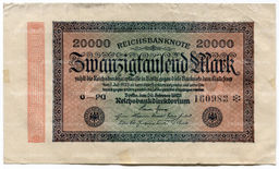 Банкнота 20000 марок 1923 года Германия