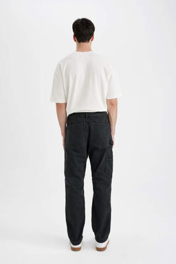 Широкие прямые брюки из парусины - Defacto фото 6